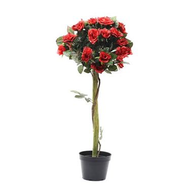 Artificial Red Rose Tree 3'
