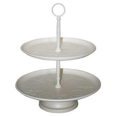 2 Tier Cream Cake Stand