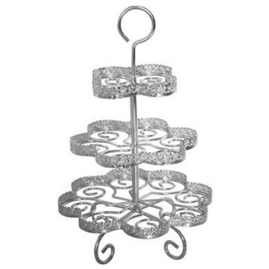 3 Tier Silver Cake Stand