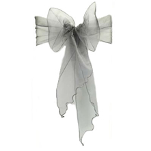 Chair Sash Organza - Silver