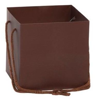 Hand Tied Gift Bag - Chocolate 17x17cm