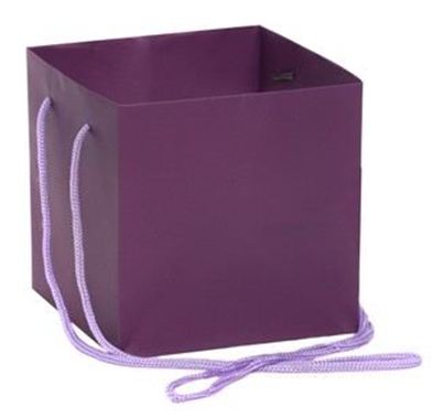 Hand Tied Gift Bag - Purple 17x17cm