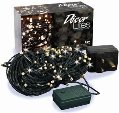 Decor Lites - Warm White 200 Light Set (Green Cable)