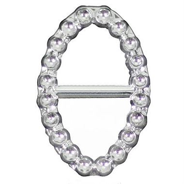 Diamante Oval Buckles 37mm