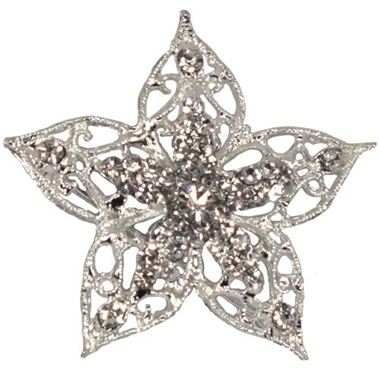 Diamante Flower Brooch 50mm