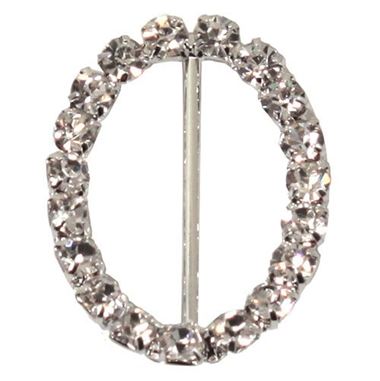 Diamante Oval Buckles 25mm