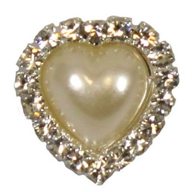 Pearl Heart Brooches 18mm
