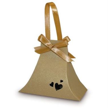 Favour Box - Pearl Gold Handbag 