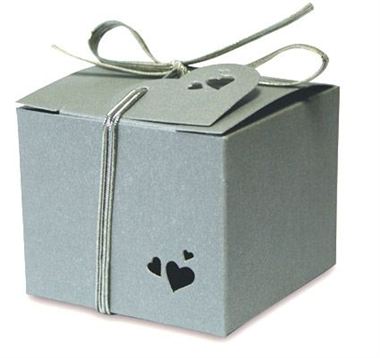 Favour Box - Square Pearl Silver