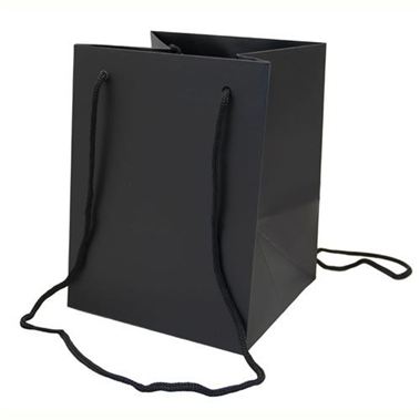 Hand Tied Gift Bag Large - Black 19x25cm