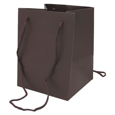 Hand Tied Gift Bag Large - Chocolate 19x25cm