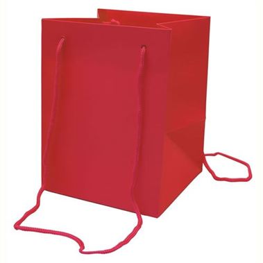 Large Hand Tied Gift Bag - Red 19x25cm