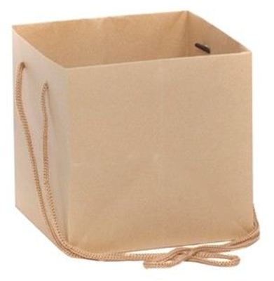 Hand Tied Gift Bag - Kraft 17x17cm