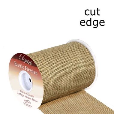 Ribbon Hessian Rustic Roll 15.2cm x 9.1m (cut edge)