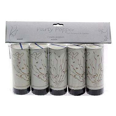 Wedding Poppers - Ivory + Gold Hearts