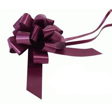 Ribbon Pull Bows Aubergine - 30mm