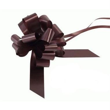 Ribbon Pull Bows Chocolate - 30mm