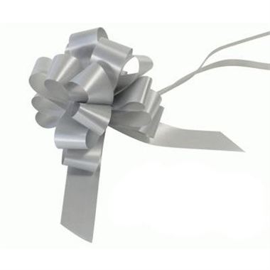Ribbon Pull Bows Matt Silver - 30mm