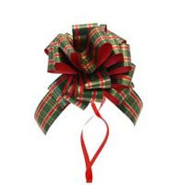 Ribbon Pull Bows Tartan - 30mm