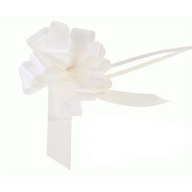 Ribbon Pull Bows White - 30mm