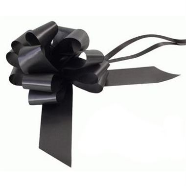 Ribbon Pull Bows Black - 50mm