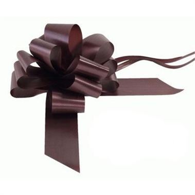 Ribbon Pull Bows Chocolate - 50mm