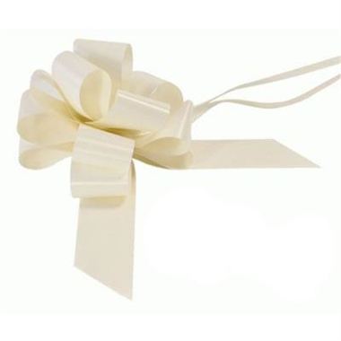Ribbon Pull Bows Ivory - 50mm