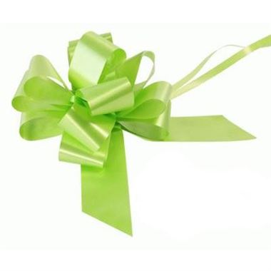 Ribbon Pull Bows Lime Green - 50mm
