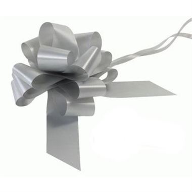 Ribbon Pull Bows Matt Silver - 50mm