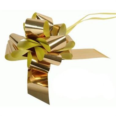 Ribbon Pull Bows Metallic Gold - 50mm