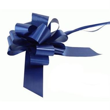 Ribbon Pull Bows Navy Blue - 50mm