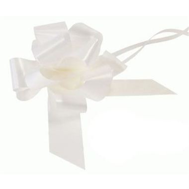 Ribbon Pull Bows White - 50mm