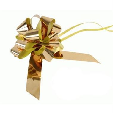 Ribbon Pull Bows Metallic Gold - 30mm
