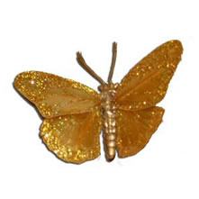 Butterflies Gold Feather 2.75"