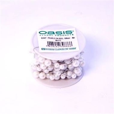 Wire - Pearls White on Silver