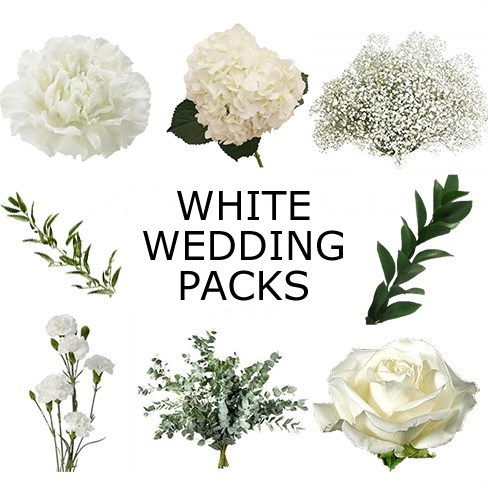 Wedding Flower Packs - White
