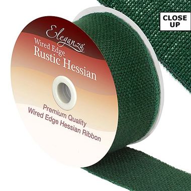 Ribbon Hessian Green - 50mm