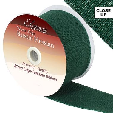 Ribbon Hessian Green - 70mm