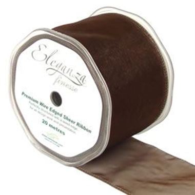 Ribbon Organza Chocolate - 70mm