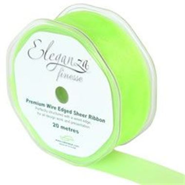 Ribbon Organza Lime Green - 32mm