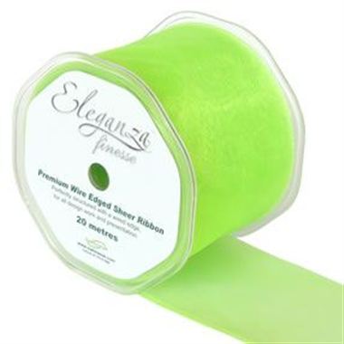 Ribbon Organza Lime Green - 70mm