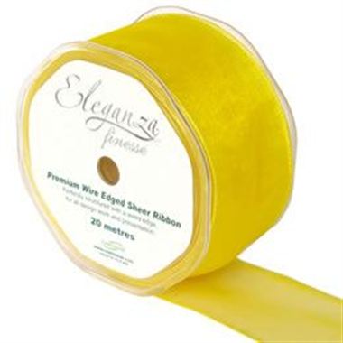 Ribbon Organza Yellow - 50mm