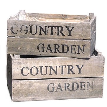 Country Garden Wooden Crates (Set of 2)