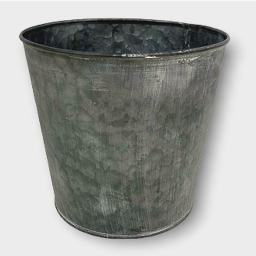 Antique Zinc Pot with Whitewash 19cm 