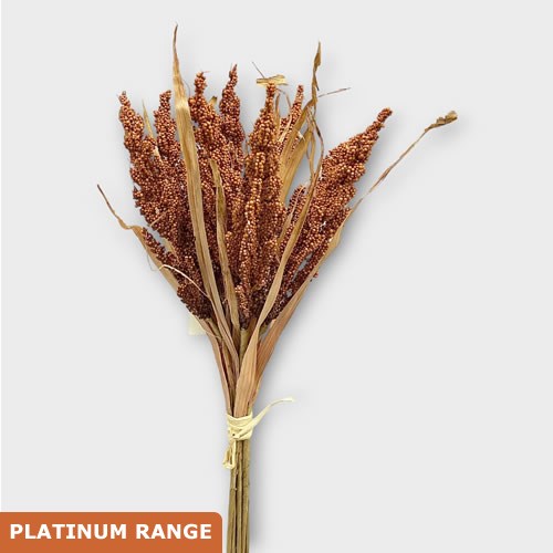Artificial Faux Dried Reed Wheat Posy (Burnt Orange)