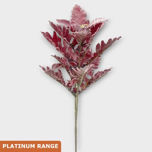Artificial Faux Dusty Miller Spray Red
