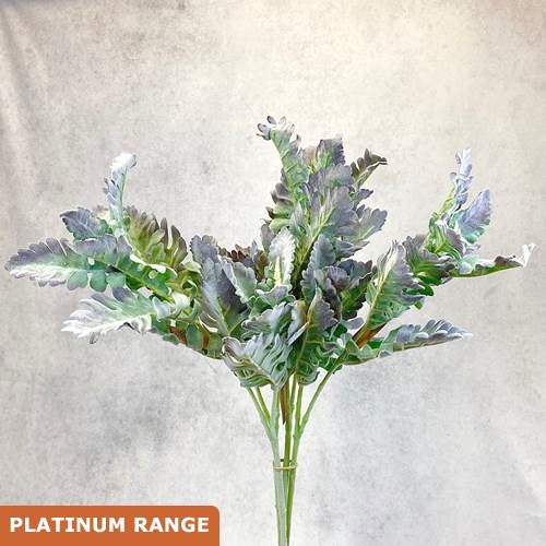 Artificial Faux Dusty Miller Spray Variegated