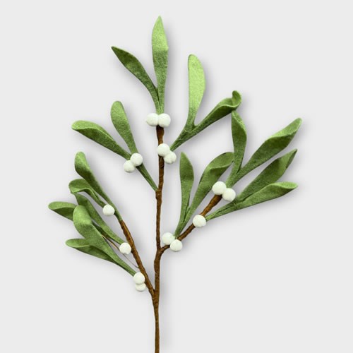 Artificial Faux Felt Mistletoe Picks