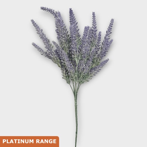 Artificial Faux Flocked Heather Spray (Purple)