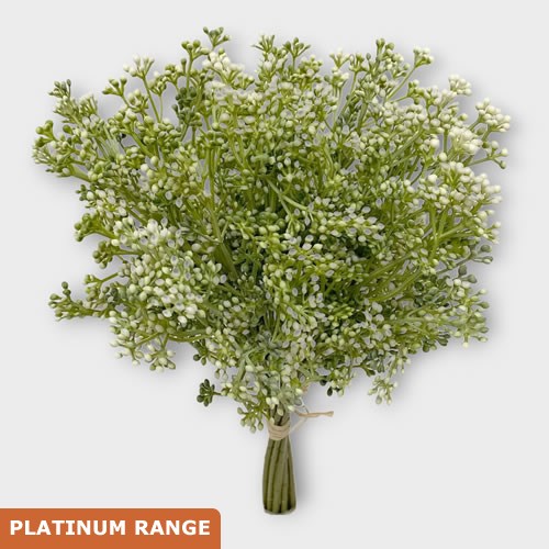 Artificial Faux Mini White Bud Sprigs Spray